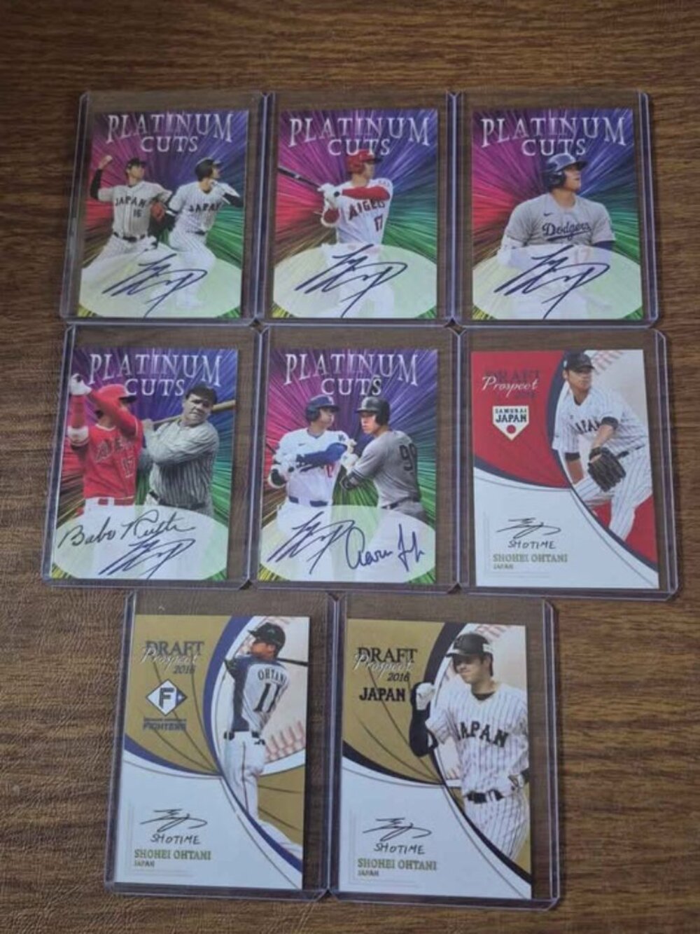 Shohei Ohtani 8 card lot Platinum Cuts Draft Prospect facs autos Aaron Judge